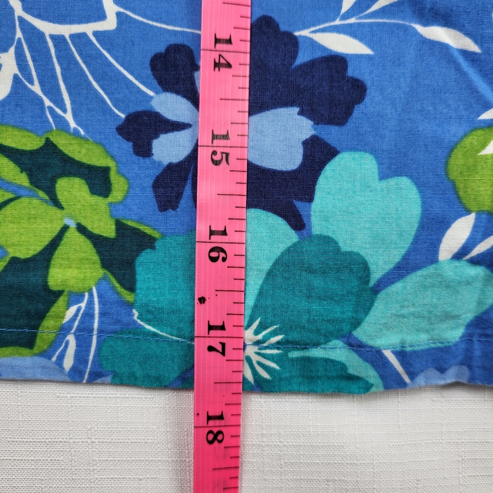 White Stag SKORT Womens Size 8 Blue Green Floral Stretch Pockets Skirt w Shorts - Picture 4 of 13